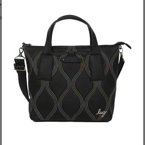 QVC Lux Matte Luxe Tote W/ Crossbody Strap Black with IcePop